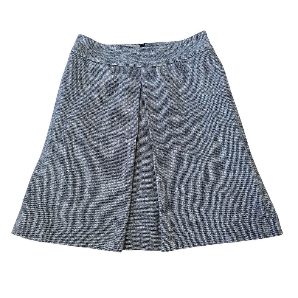 Bloomingdale’s Wool Silk A-Line Skirt Gray Pleated Petite 10P